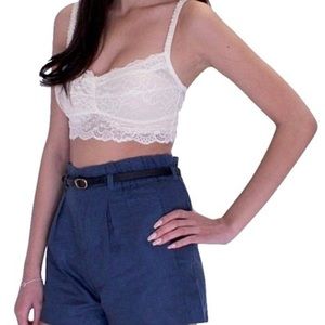 New Spaghetti Strap Crop Top - Ivory