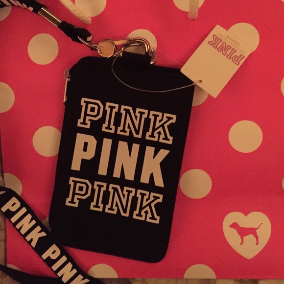 PINK Victoria's Secret Handbags - 🚫Sold🚫 NWT PINK ID Holder and Lanyard
