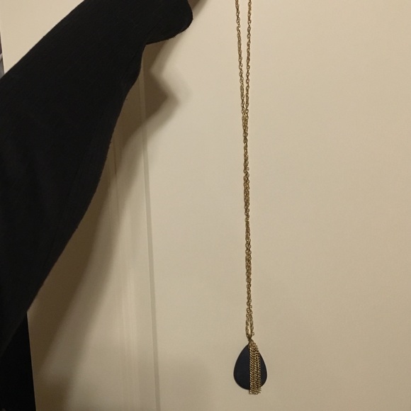 Long dark blue necklace