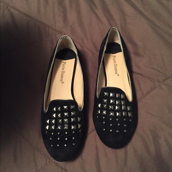 Black studded flats