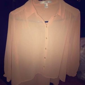 Coral buttoned down collared shirt