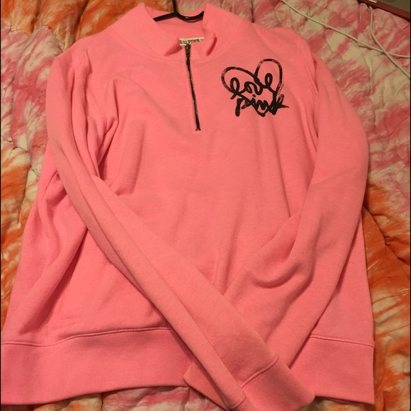 pink Victoria Secret oversized half zip
