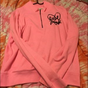 pink Victoria Secret oversized half zip