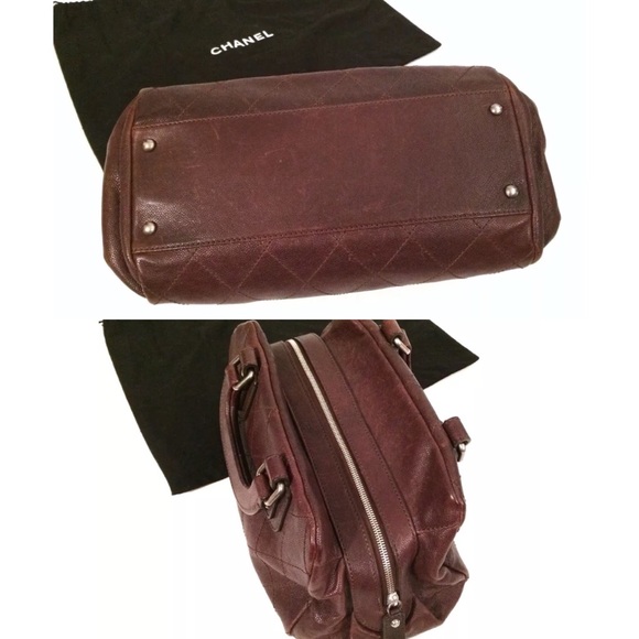 SOLD Chanel Brown Caviar Quilted Satchel Bag - Picture 3 of 4