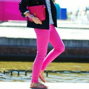 Pop of color skinny jeans