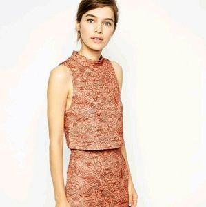 ASOS Scuba Crop Quilted Print Dress NWT