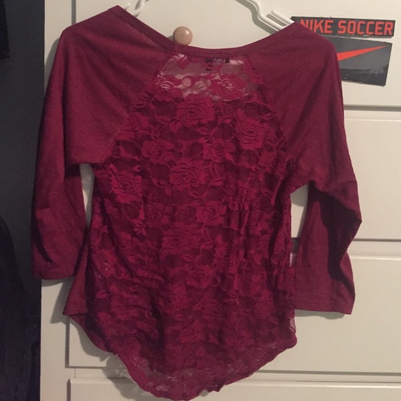 Red shirt with lace in back - Picture 2 of 3