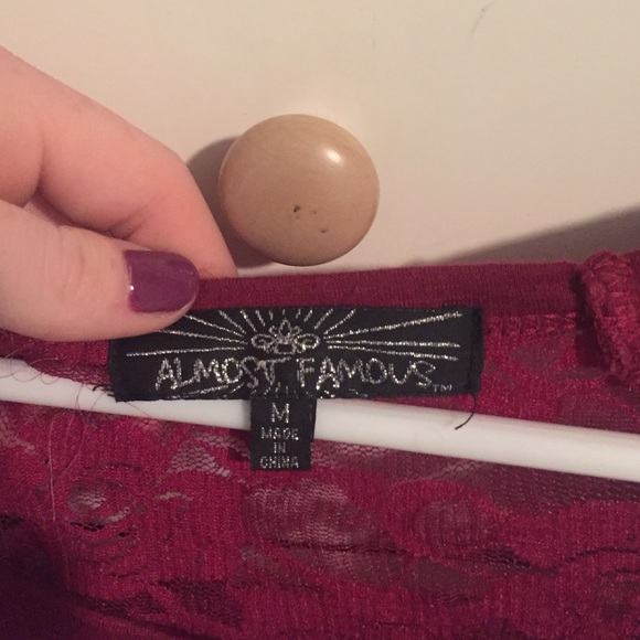 Red shirt with lace in back - Picture 3 of 3