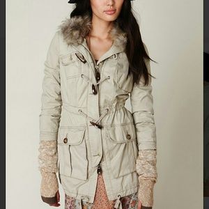 Free people 2 in 1 sweater jacket parka