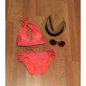 coral swim suit