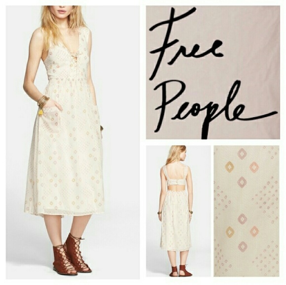 NWT*Free People* Sumer Dress in Ivory/ beige