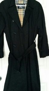 Black Burberry trench coat