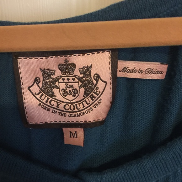 Juicy Couture Teal Cardigan w/ gold buttons - Picture 3 of 3