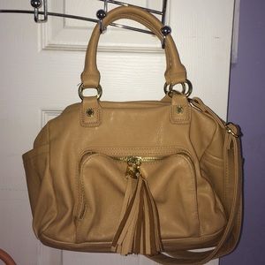 Steve Madden double straps beige/tan leather bag