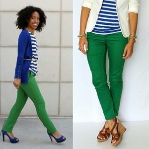 Preppy pop of color emerald jeans!