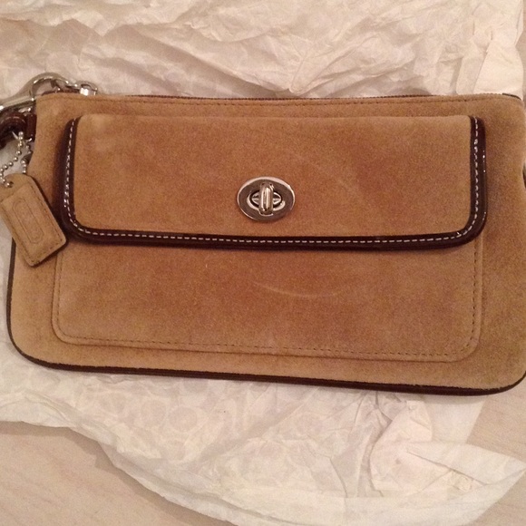 Coach suede wristlet
