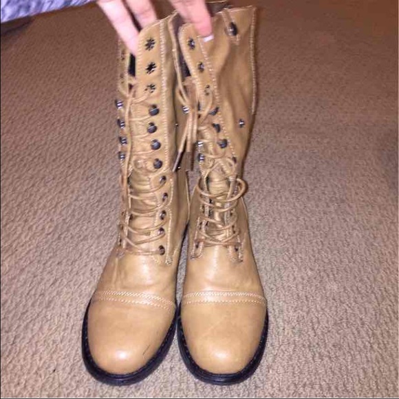 Tan leather boots