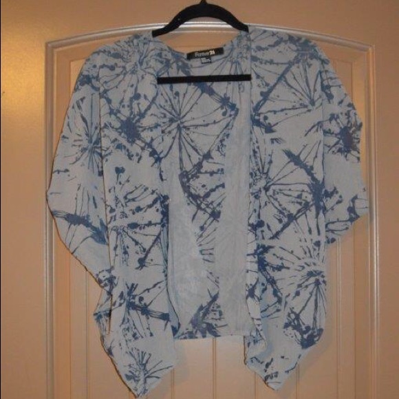 Forever21 blue splatter kimono