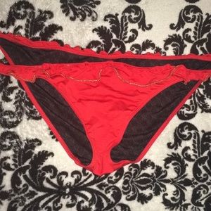 Red with gold beading VS bathing suit bottom