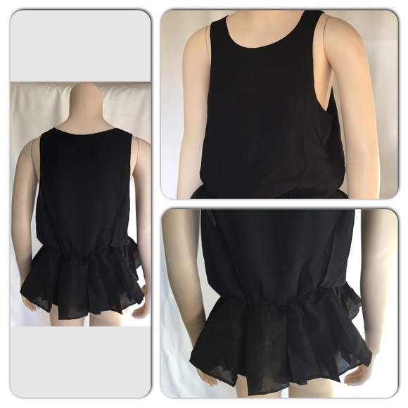 Black Ruffled Top - Picture 2 of 3