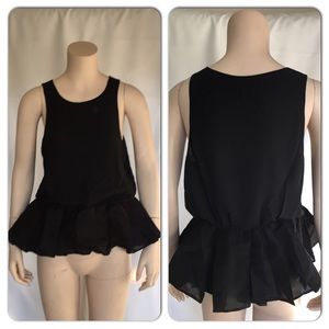 Black Ruffled Top