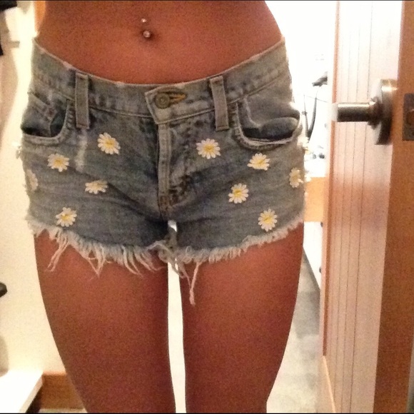 Size 27 Lf daisy distressed shorts - Picture 2 of 6