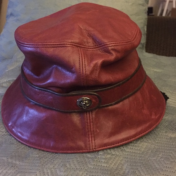 coach leather hat