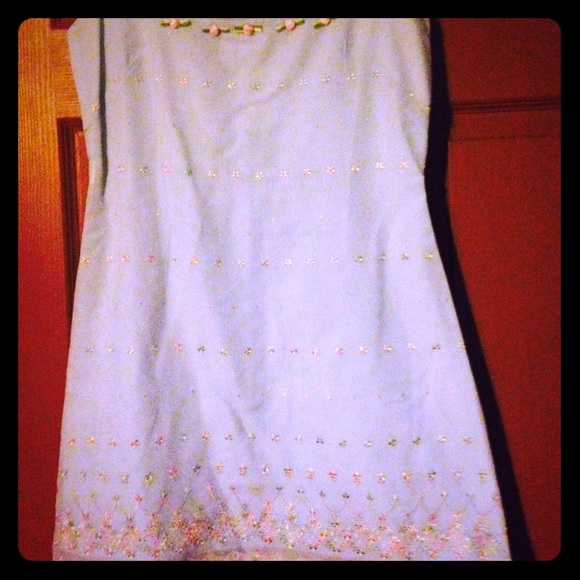 Circa early 90s Tocca blue eyelet dress