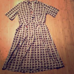 Vintage 1950s Geometric Dress
