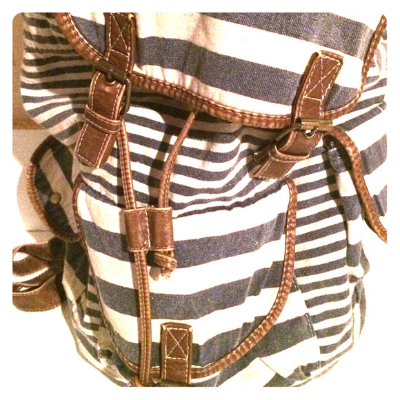 Cute Blue and White Stripes Backpack