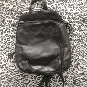 Tignanello Black Leather Vintage Small Backpack