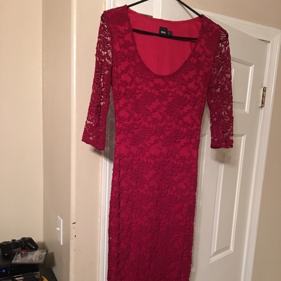 Oxblood Lace Midi Dress!