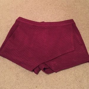 Maroon envelope skirt