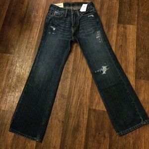 NWT ABERCROMBIE Boy's Distressed Bootcut Jean Sz 8