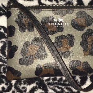New cheetah print Coach wristlet