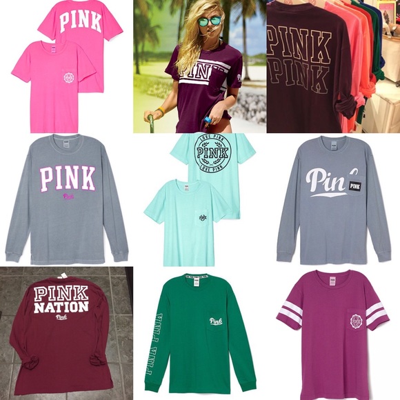 ISO VS PINK CAMPUS TEES SIZE XS!!! ❤️