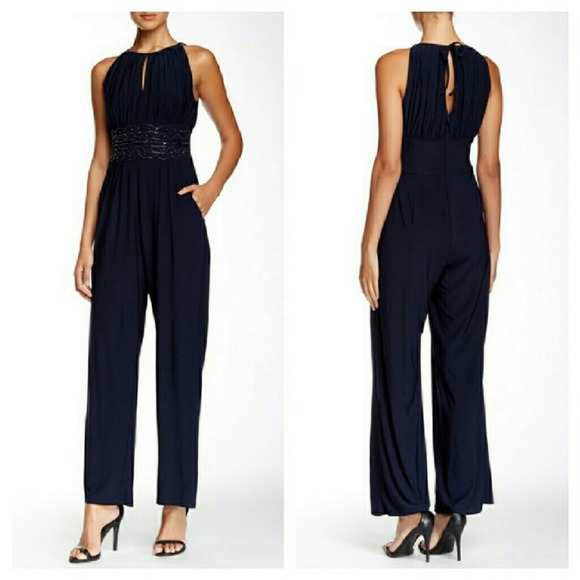 Eliza J Pants - Eliza J Navy Embellished Jumper S