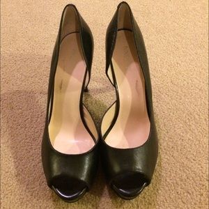 Nine West Open Toe Black Pumps