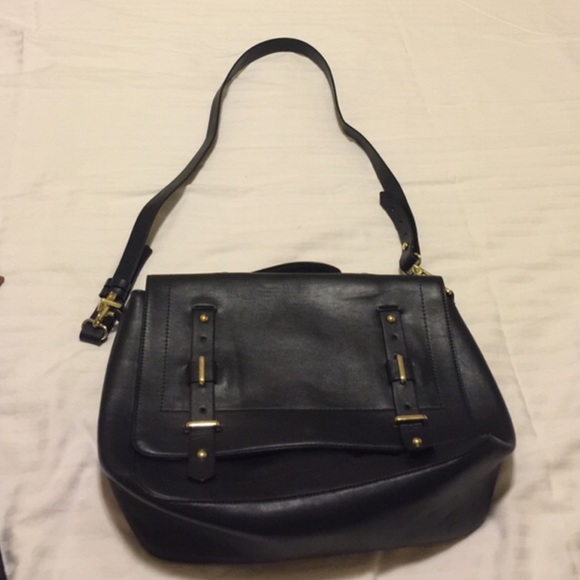Zara crossbody navy blue bag