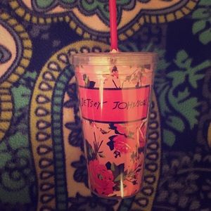 NWT Betsey Johnson Tumbler Pink Floral