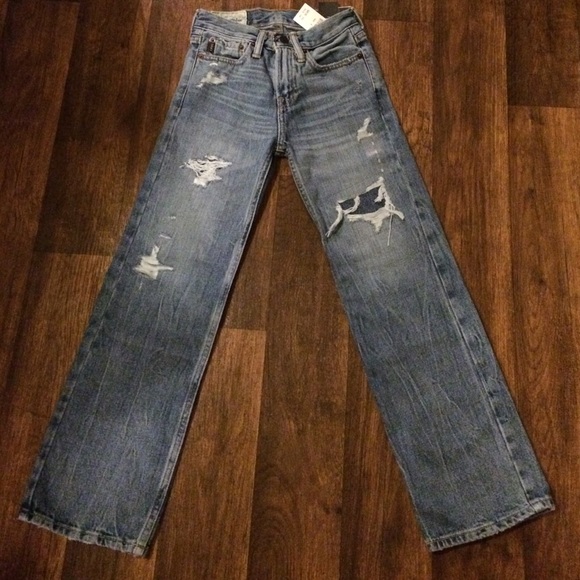 NWT ABERCROMBIE BOY'S DISTRESSED BOOTCUT JEANS