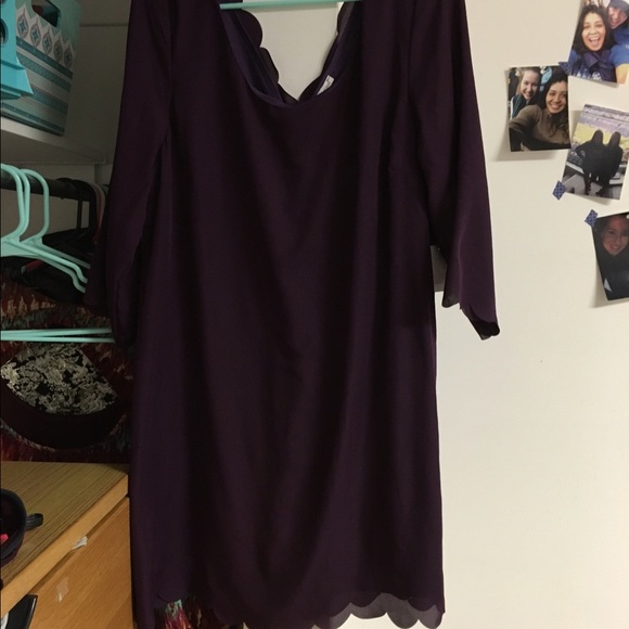 Purple Scalloped Dress