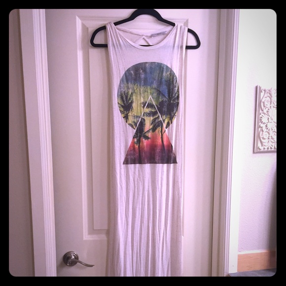 Open back maxi dress with thigh slit