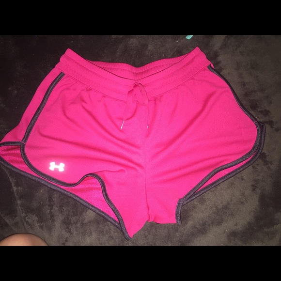 Under armor pink running shorts!