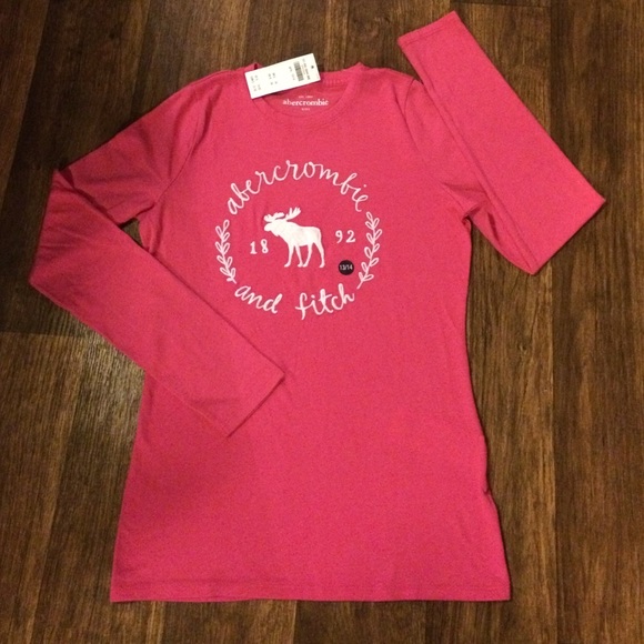 NWT ABERCROMBIE GIRL'S PINK/WHITE EMBROIDERED TOP