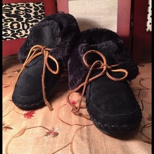 Lucky Black Suede Moccasins