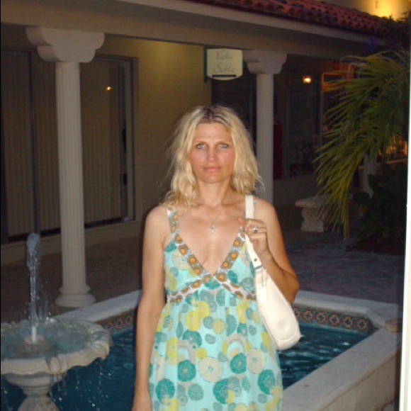 Dresses & Skirts - Donated blue with print maxi empire style dress