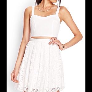 White Lace A line skirt