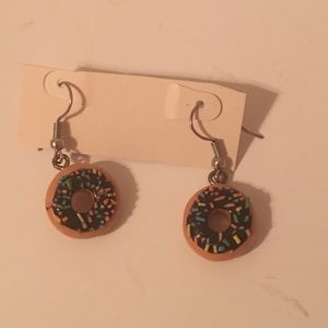 Handmade little donut earrings