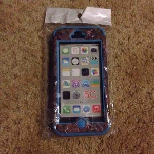 Blue Camo iPhone 5c otterbox type case
